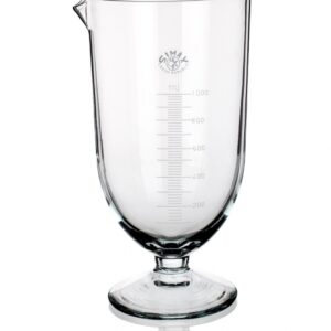 BELL-SHAPED MEASURING GLASS WITH SPOUT, GRADUATED