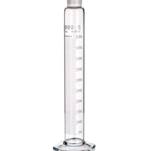 MEASURING CYLINDER WITH NZ AND GLASS STOPPER, WHITE GRADUATION, CLASS B